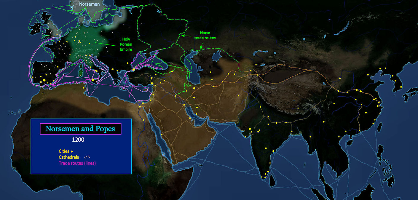 Norse traders, Holy Roman Empire, map